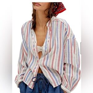 We The Free Striped Valley Button-Up Shirt